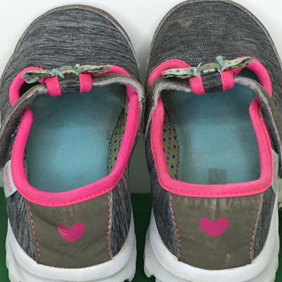 Skechers Kids Go Walk Bitty Bow memory foam Sneaker, Toddler 9, Gray/Pink - Picture 3 of 10